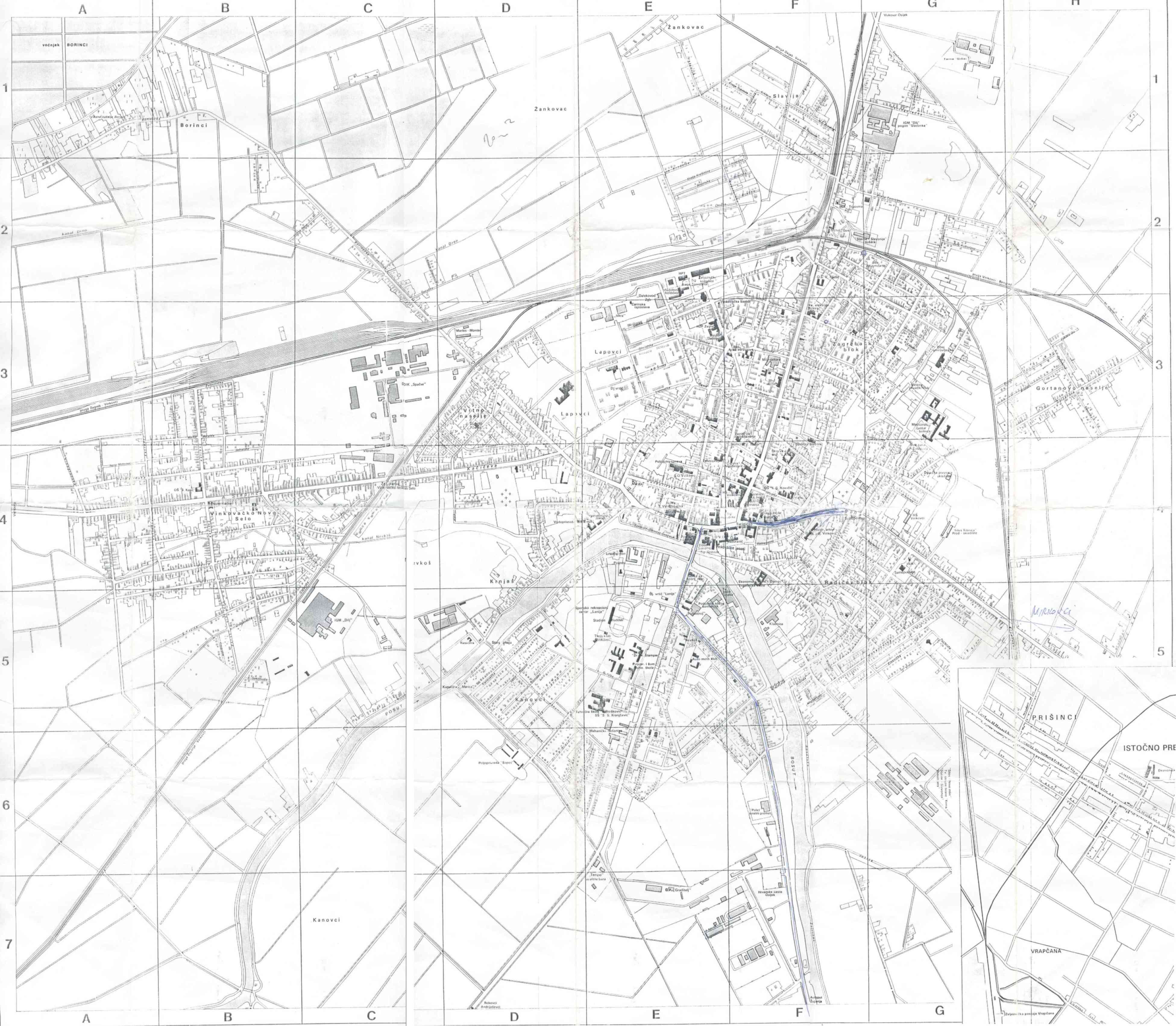 satelitska karta osijek Planovi hrvatskih gradova satelitska karta osijek